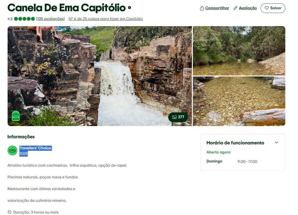 A Elite do Ecoturismo em Capitólio: Por que a Canela de Ema recebeu o Travellers' Choice 2025 do TripAdvisor. Com nota 4,8 no TripAdvisor, o complexo se consolida como a melhor opção para famílias e executivos que buscam refúgio e excelência às margens da MG-050. No mundo do marketing digital moderno, não basta dizer que você é bom; o mundo precisa confirmar. Para a Agência Carcará, a nota 4,8 no TripAdvisor e o selo Travellers' Choice 2025 não são apenas troféus decorativos. Eles representam o E-E-A-T (Experiência, Especialidade, Autoridade e Confiança) em seu estado mais puro. Em um mercado competitivo como o de Capitólio, Minas Gerais, ser escolhido pelos viajantes como um dos melhores destinos do mundo é o atestado final de que a nossa entrega vai muito além de uma queda d'água.