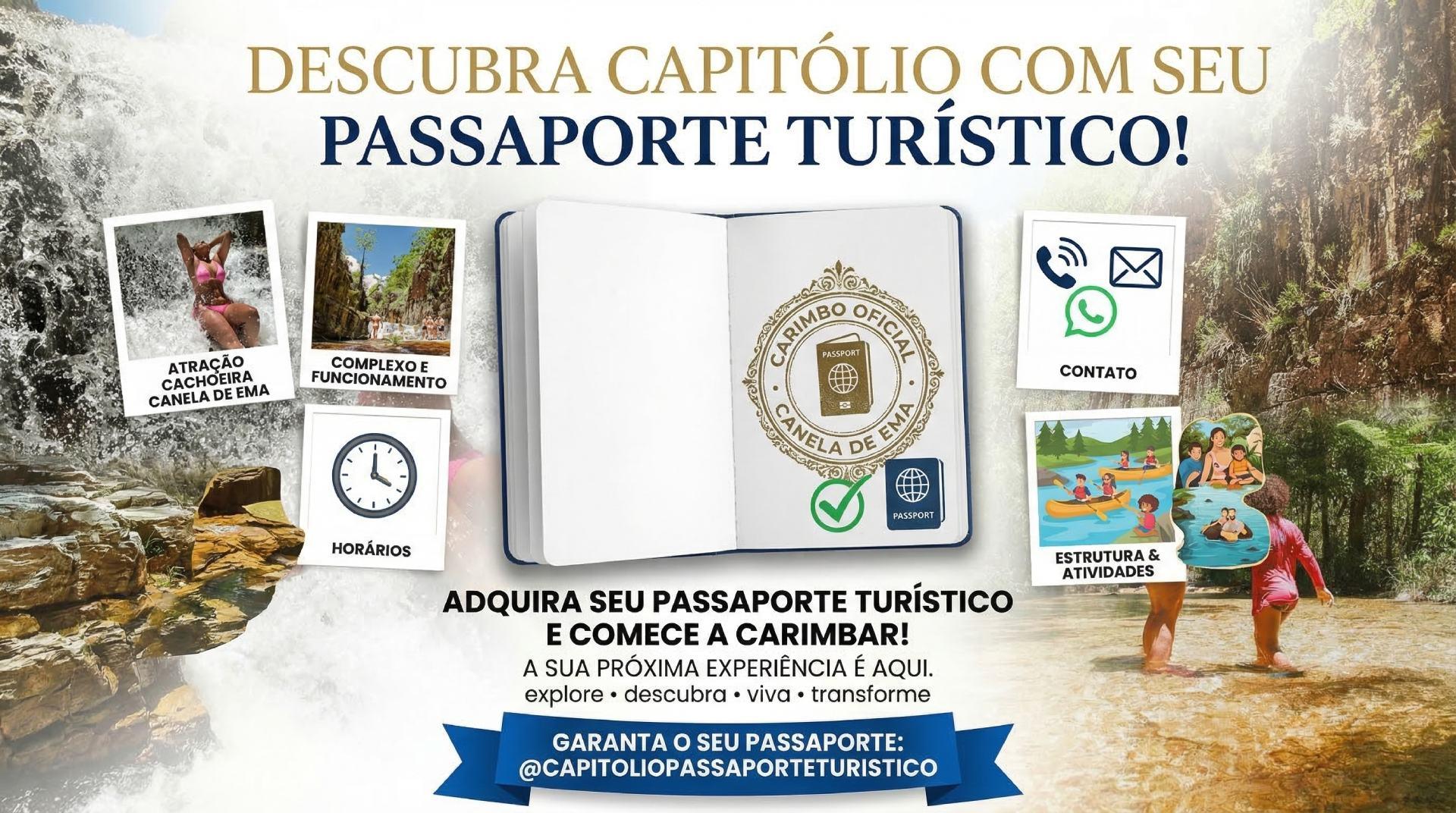 Passaporte Turístico de Capitólio: Sua Jornada Começa na Cachoeira Canela de Ema. O projeto que transforma sua visita em história. Saiba como garantir seu carimbo no atrativo mais acessível e prático da região às margens da MG-050. Capitólio é um destino que exige tempo para ser compreendido. Quem sai de grandes centros como São Paulo, Brasília ou Belo Horizonte, muitas vezes chega com pressa de "conhecer tudo", mas acaba perdendo a essência do que Minas Gerais realmente oferece: hospitalidade, sabor e descanso. Em 2026, uma iniciativa mudou a forma como o turista interage com a região: o Passaporte pela Região de Capitólio MG. Este projeto nasceu com o propósito de conectar pessoas a histórias reais. Não se trata apenas de passar por um lugar e tirar uma foto para as redes sociais; trata-se de colecionar vivências. E, dentro deste roteiro selecionado a dedo, a Cachoeira Canela de Ema destaca-se como uma parada obrigatória para quem busca o melhor de Capitólio sem as complicações logísticas comuns da área.